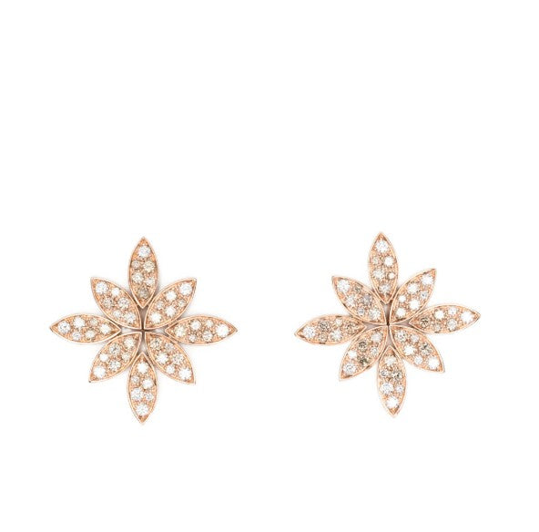 18kt rose gold Ghirlanda diamond earrings
