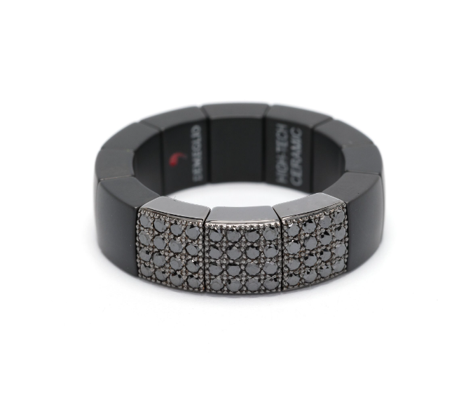 18kt white gold Scacco ring