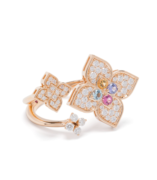 18K rose gold Princess Flower multi-stone ring