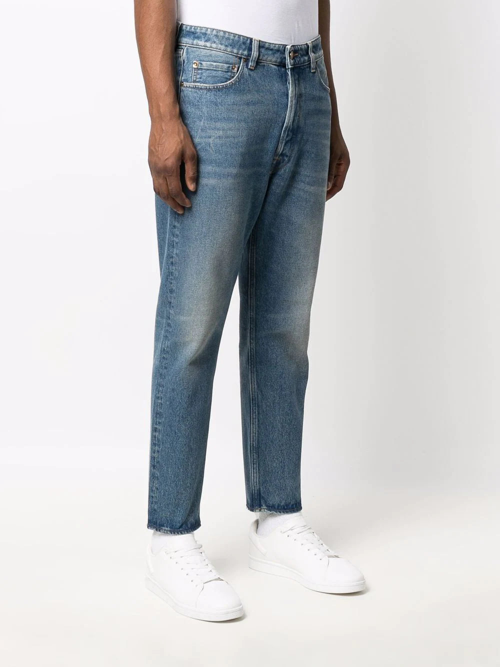 low-rise straight-leg jeans