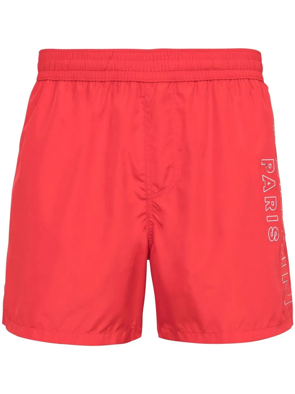 metallic-logo swim shorts