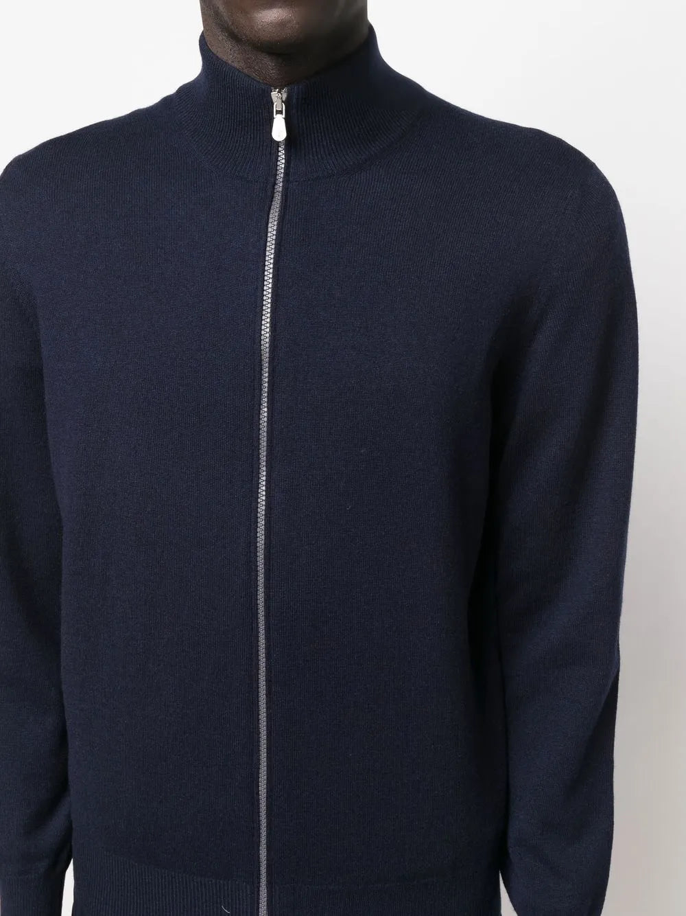 funnel neck zip-up cashmere jumper