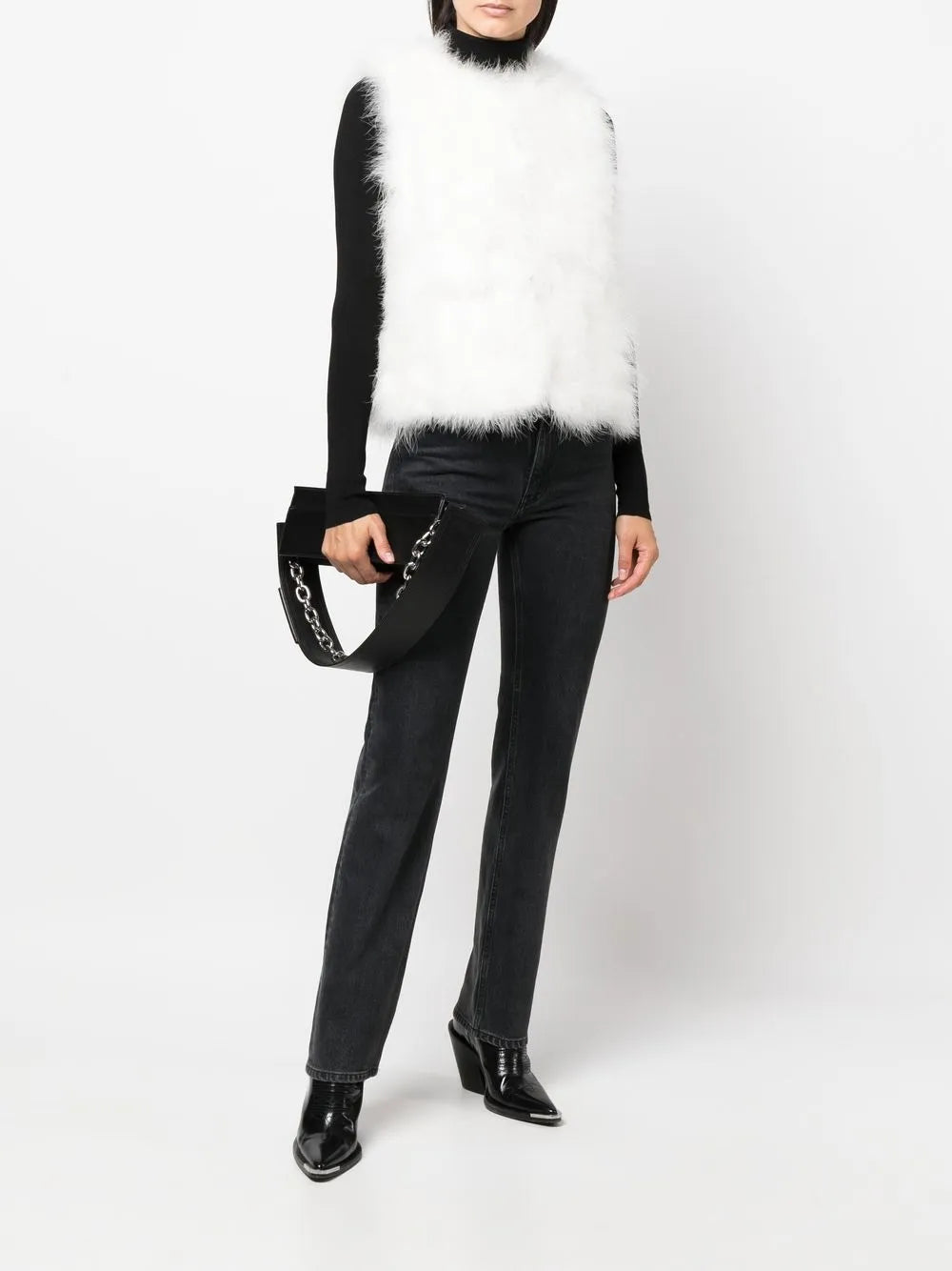silk feathered-finish waistcoat