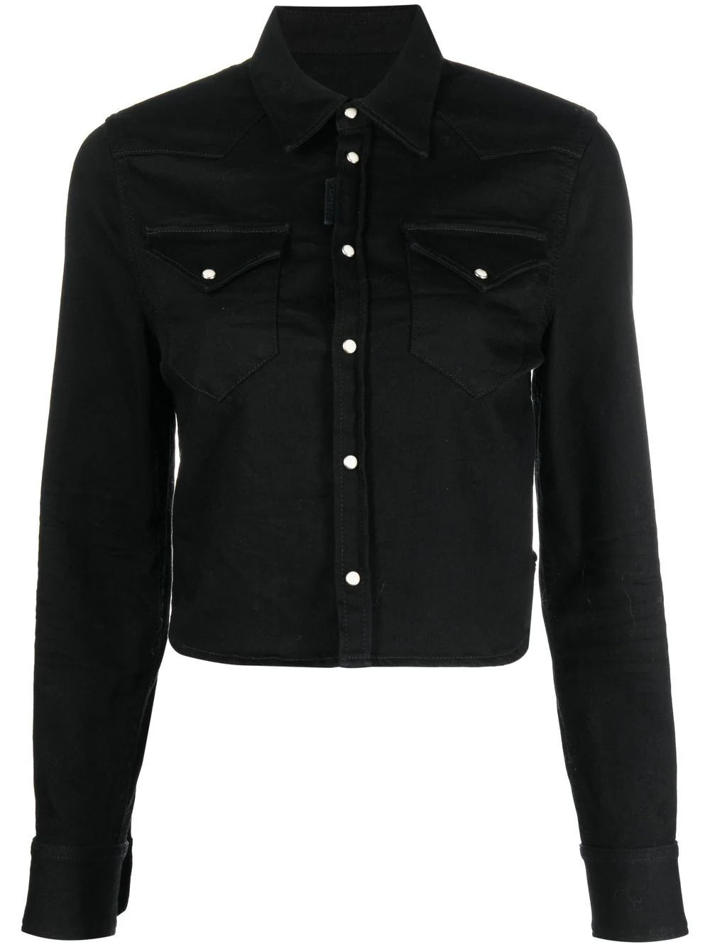 cropped denim shirt