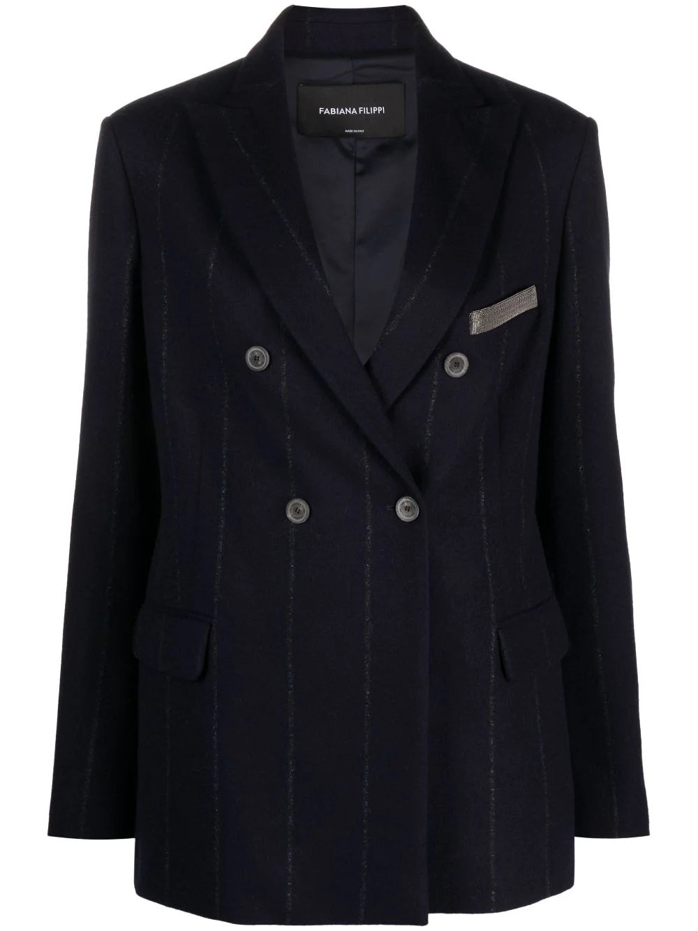 stripe-detail double-breasted blazer
