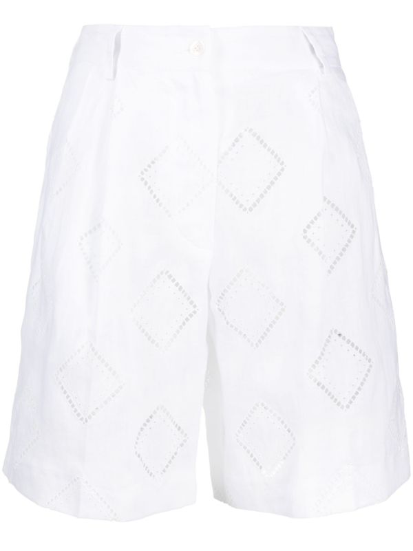 perforated-detailed shorts