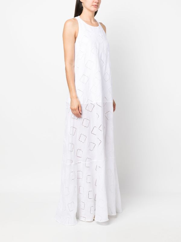 perforated-detailed maxi dress