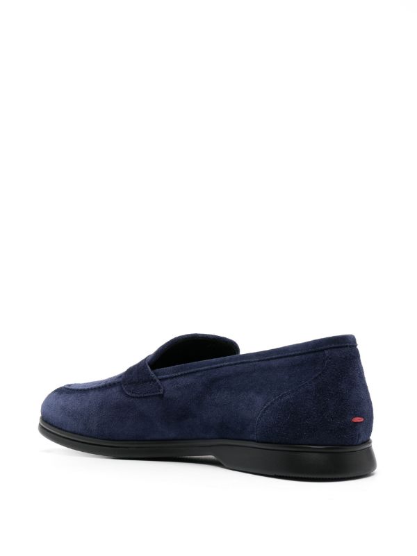 tonal-stitching almond-toe loafers