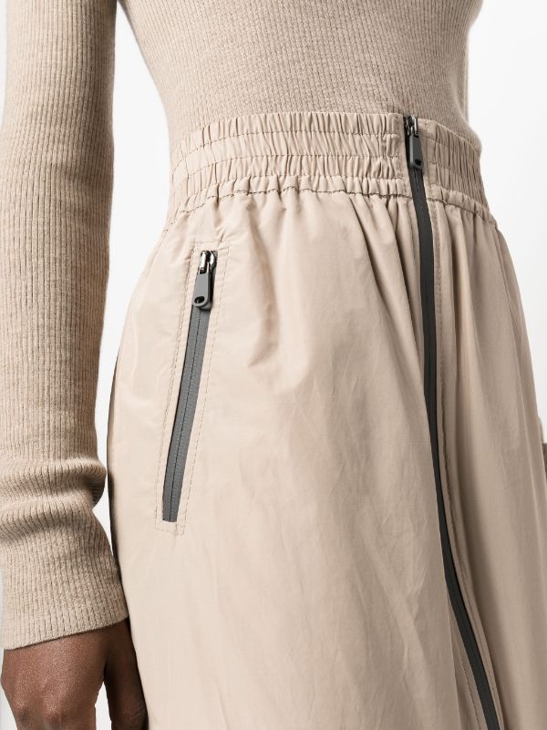 two-way zip-up maxi skirt