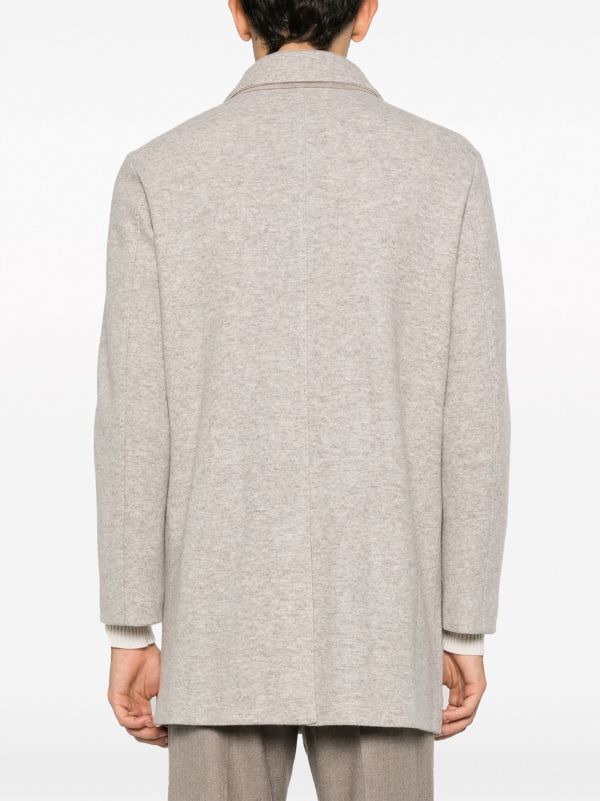 single-breasted virgin wool-blend coat