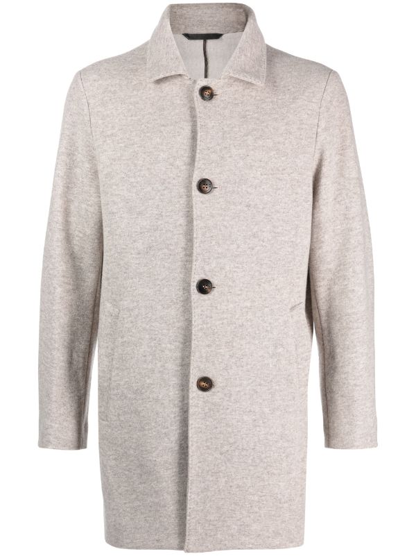 single-breasted virgin wool-blend coat