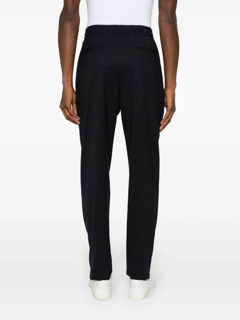 logo-patch cotton tapered trousers