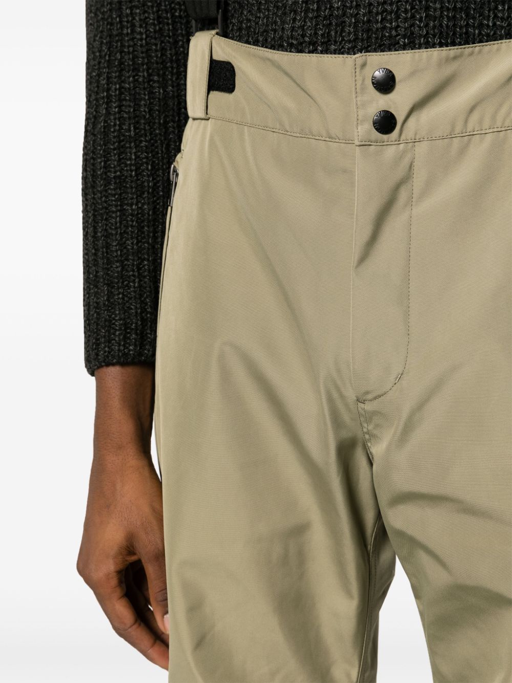 logo-print strap straight-leg trousers