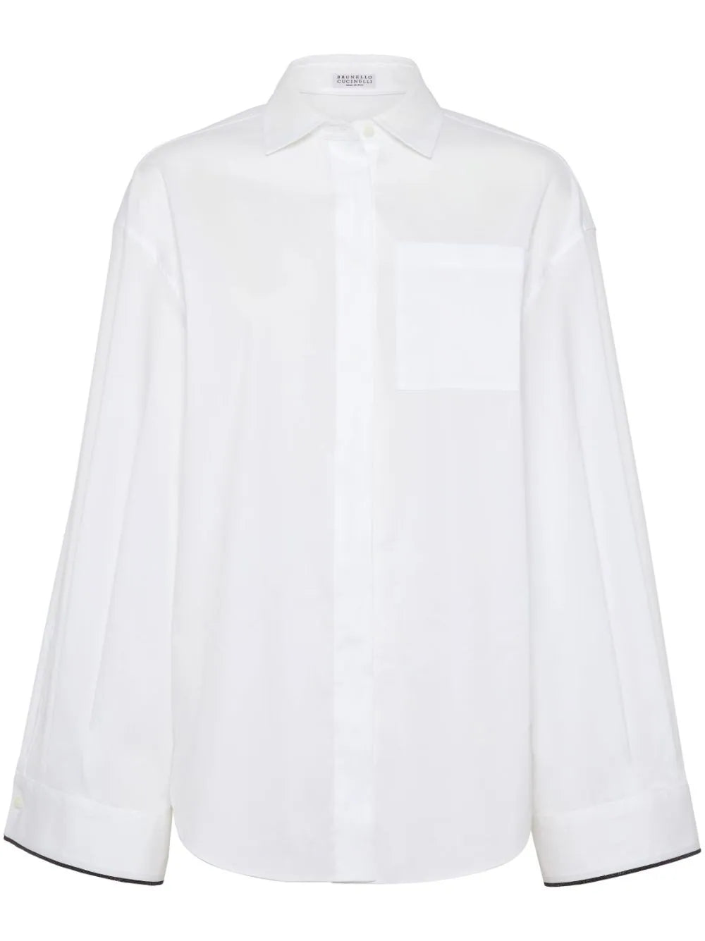 contrast-border poplin shirt