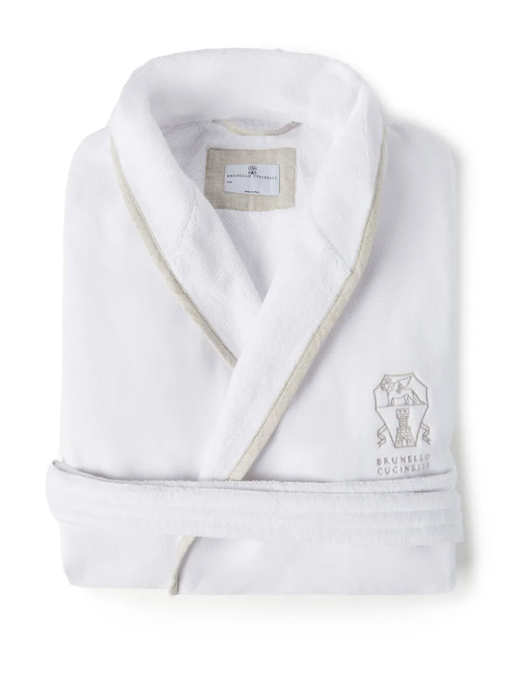 logo-embroidered bath robe