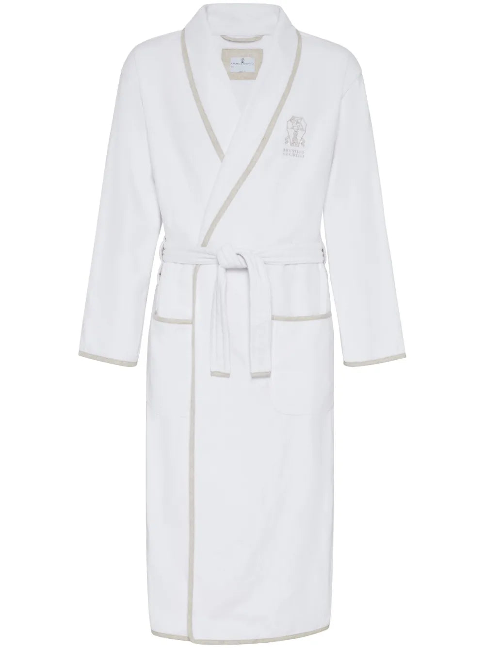 logo-embroidered bath robe