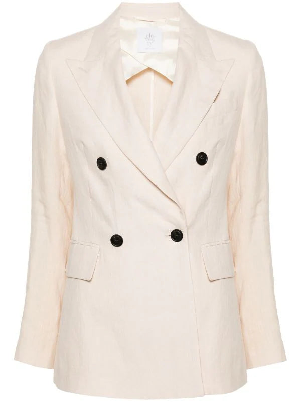 double-breasted linen blazer