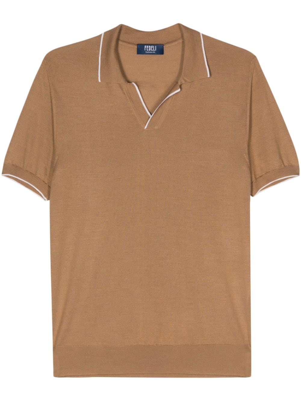 Wave fine-knit polo shirt