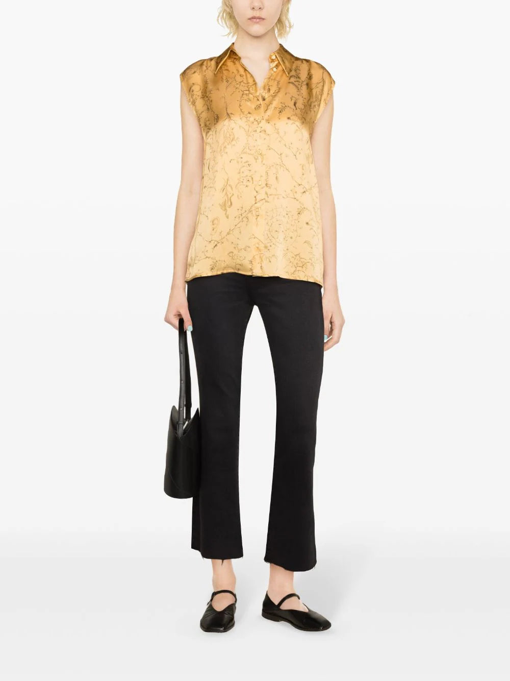 top de seda con estampado floral