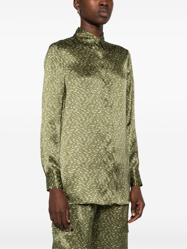 abstract-print silk shirt