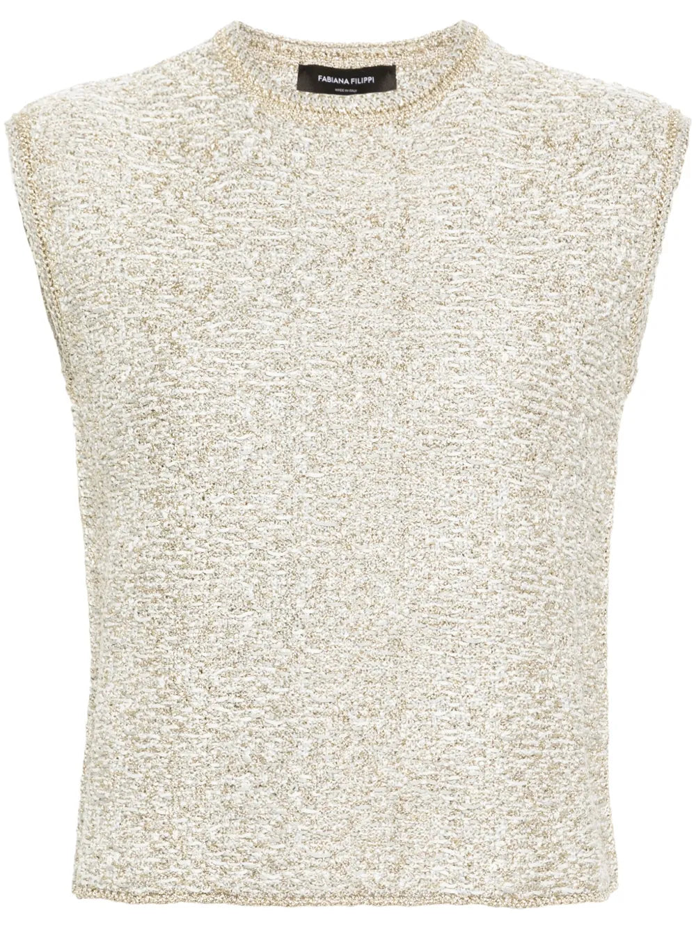 top bouclé con detalles de lúrex