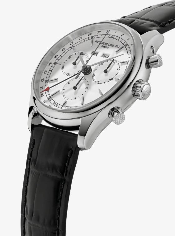 Classics Quartz Chronograph Triple Calendar croc-effect leather-strap 40mm watch