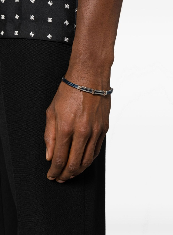 18kt rose gold black diamond cord bracelet