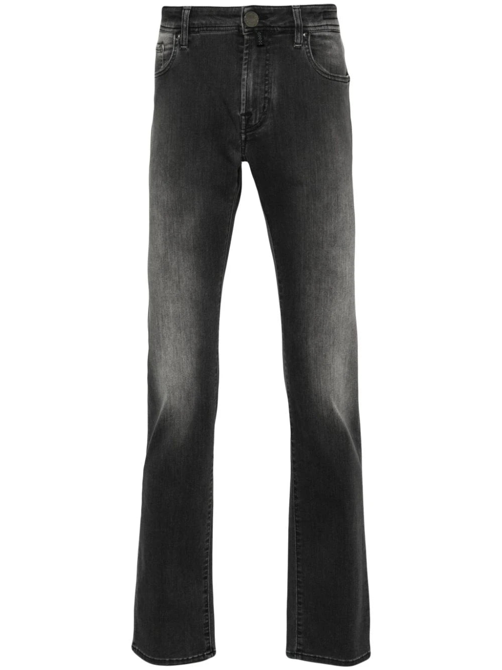 scarf-detail tapered jeans