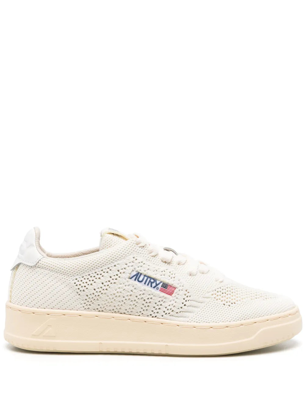 logo-patch open-knit sneakers