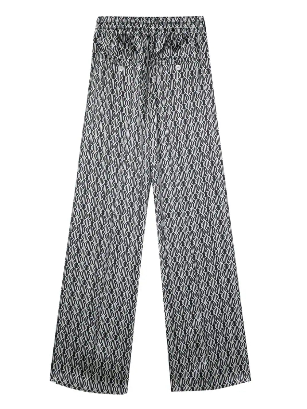 abstract pattern print silk trousers
