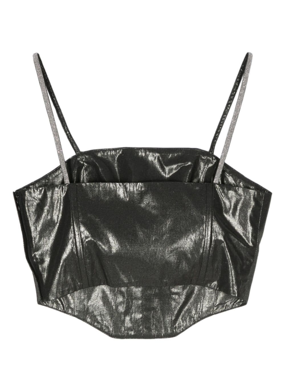 lamé corset crop top
