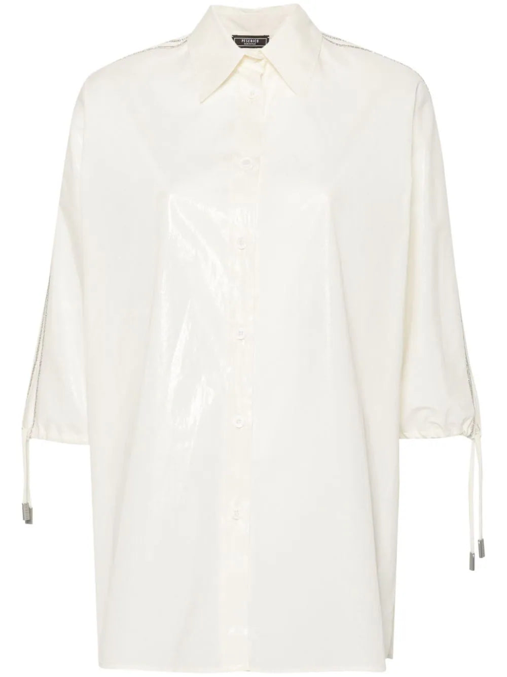 beaded trim-detail taffeta shirt