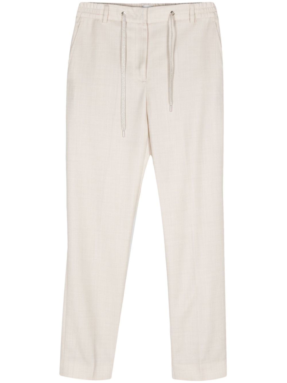 lurex chambray slim trousers