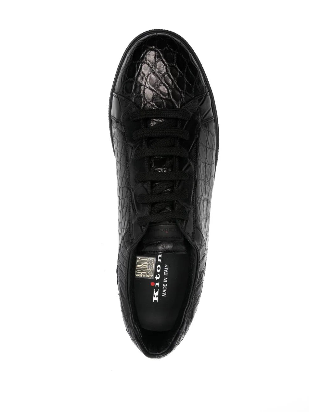crocodile-embossed leather sneakers