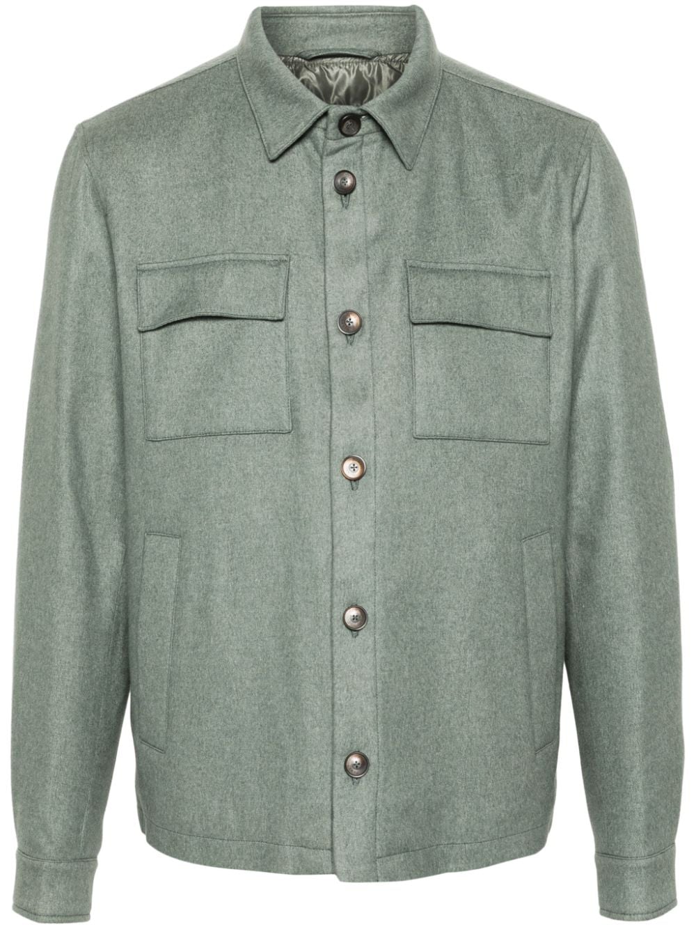 button-up brushed shirt jacket