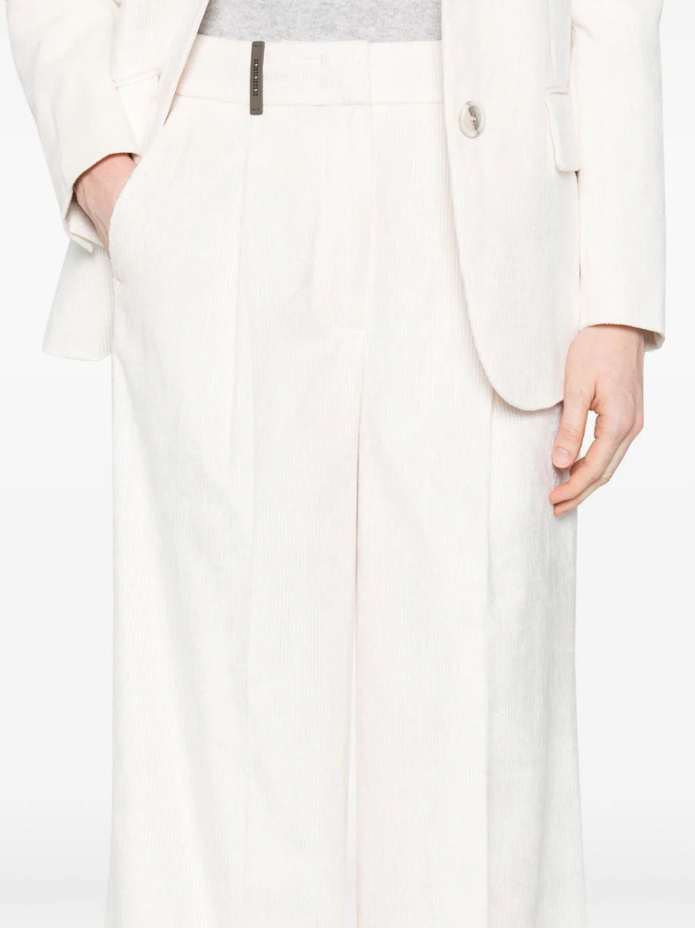 corduroy straight-leg trousers