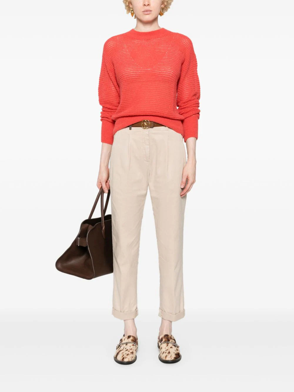 cropped tapered trousers