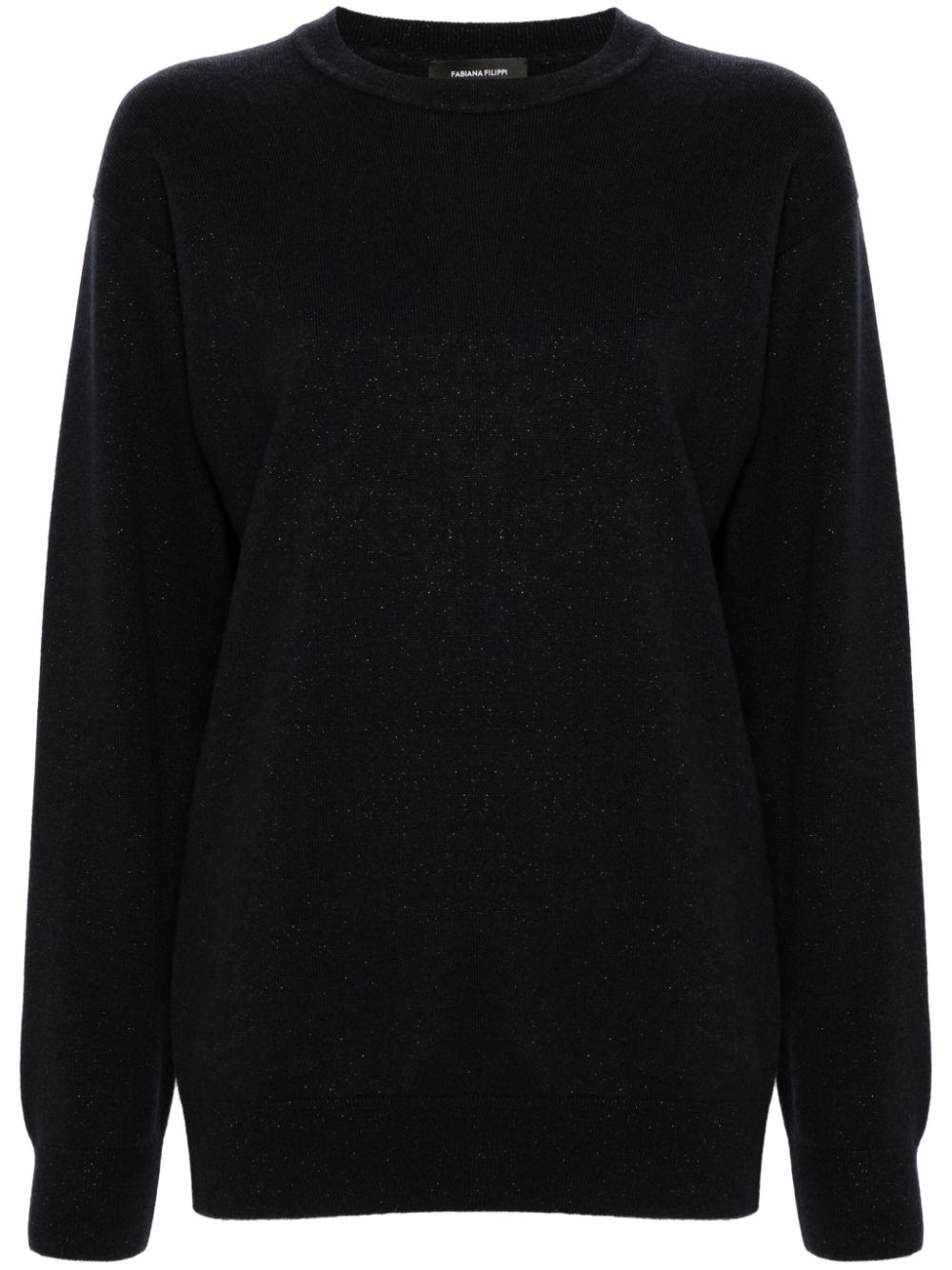 crew-neck glittered jumper