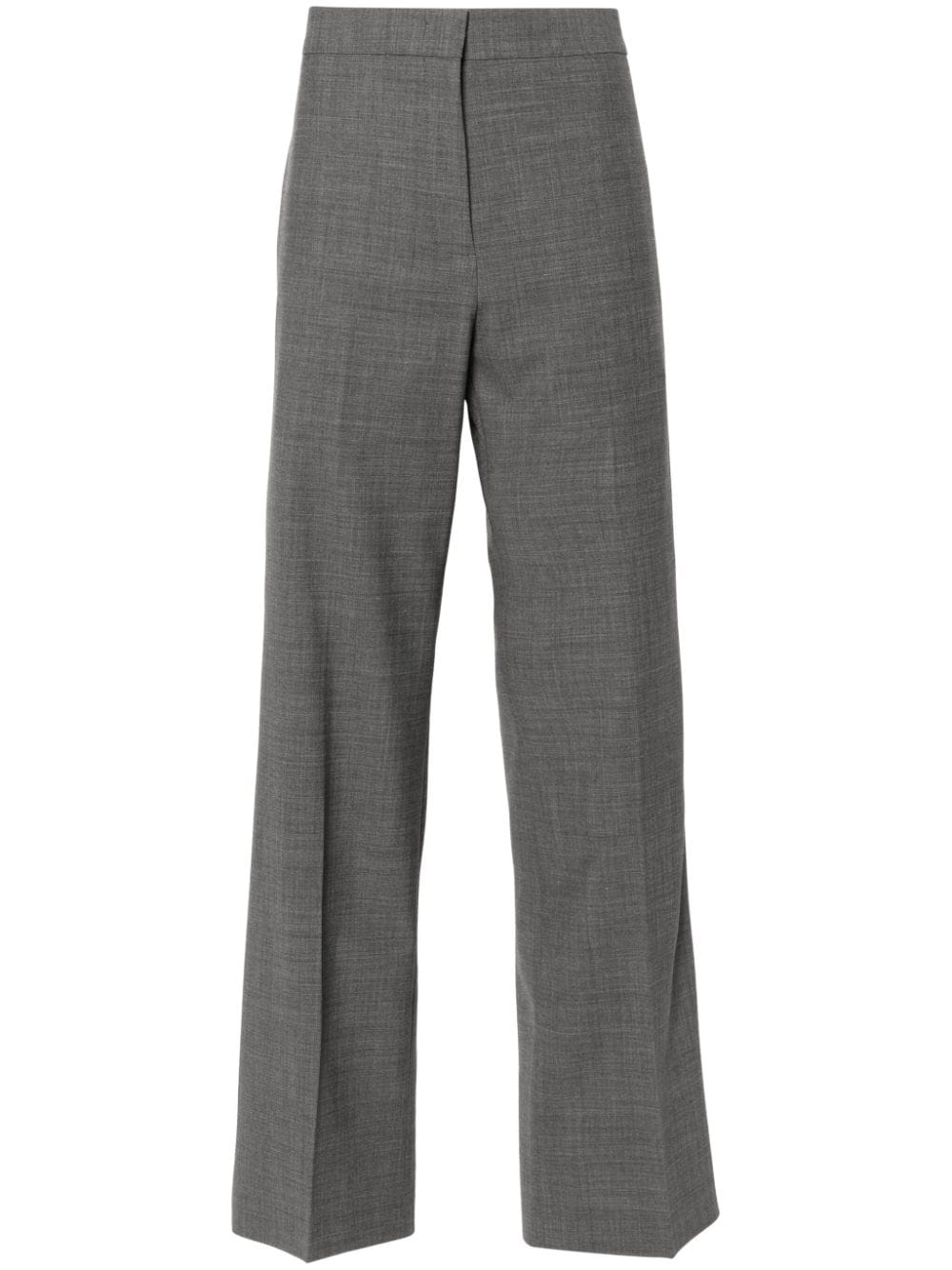 pantalones rectos con pliegues prensados 