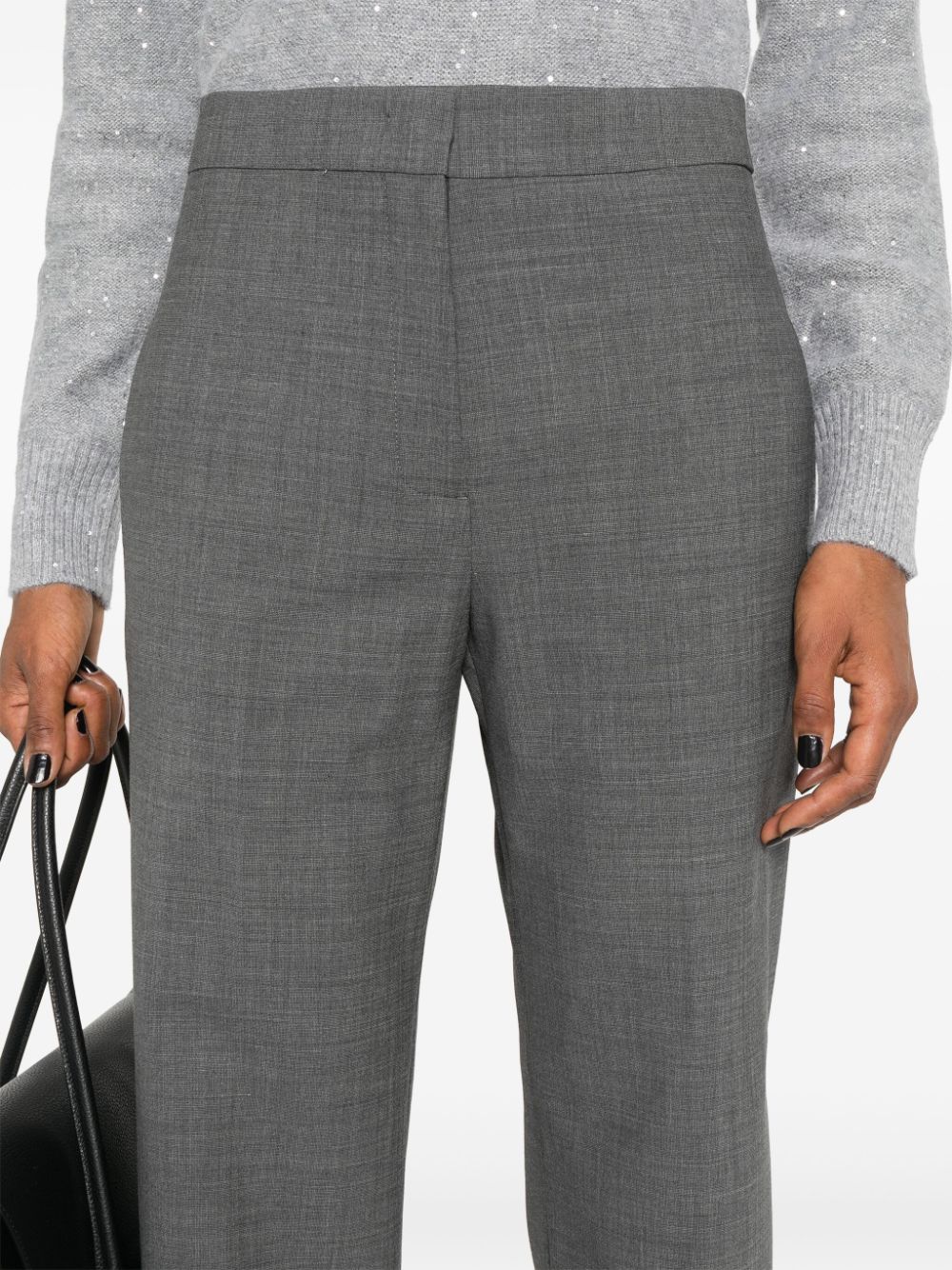 pantalones rectos con pliegues prensados 