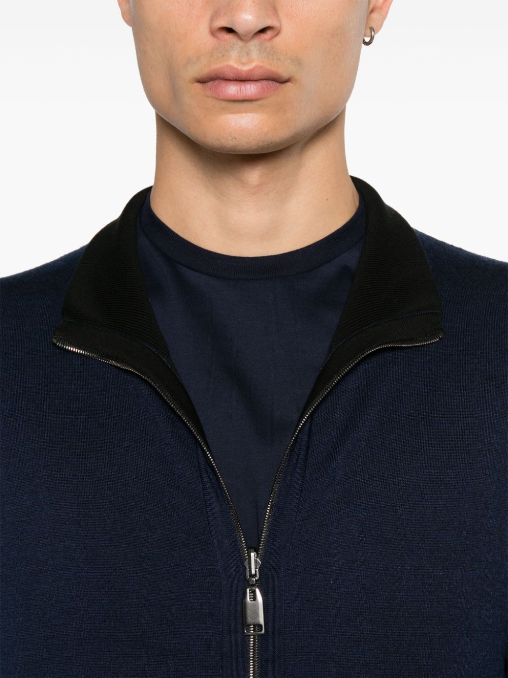 zip-up cardigan