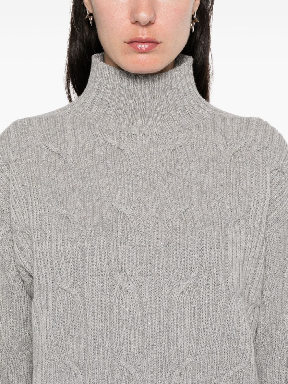 cable-knit sweater