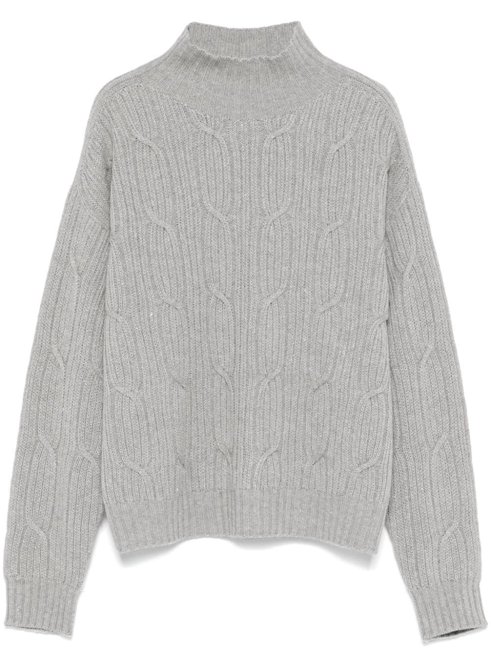 cable-knit sweater