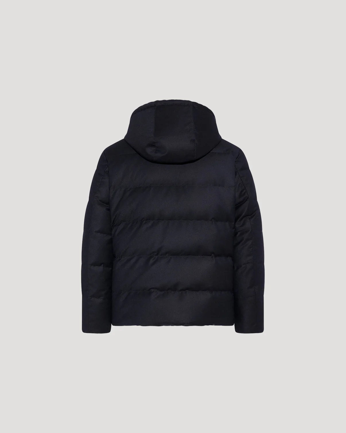 Короткий пуховик из ткани Loro Piana с отделкой норкой