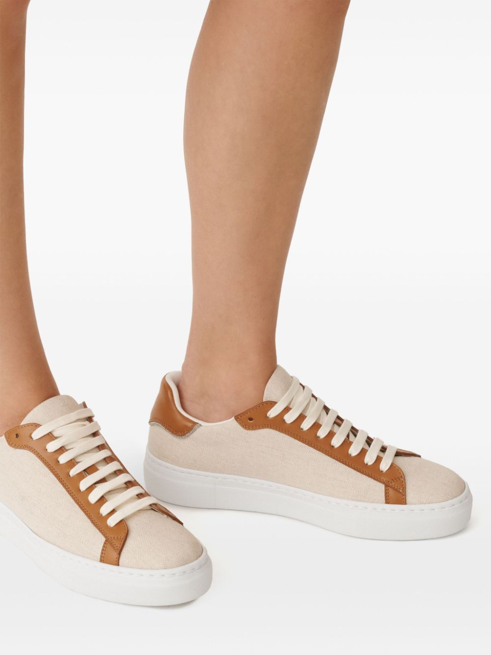 lace-up two-tone sneakers
