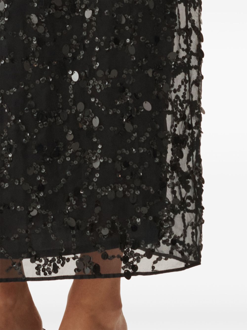 sequin-embellished midi skirt