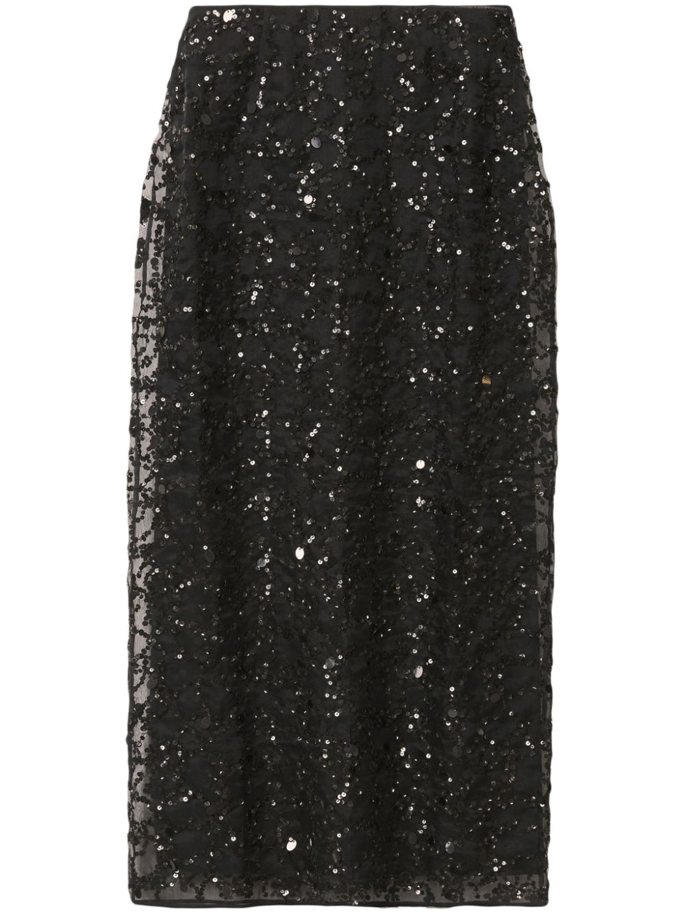 sequin-embellished midi skirt