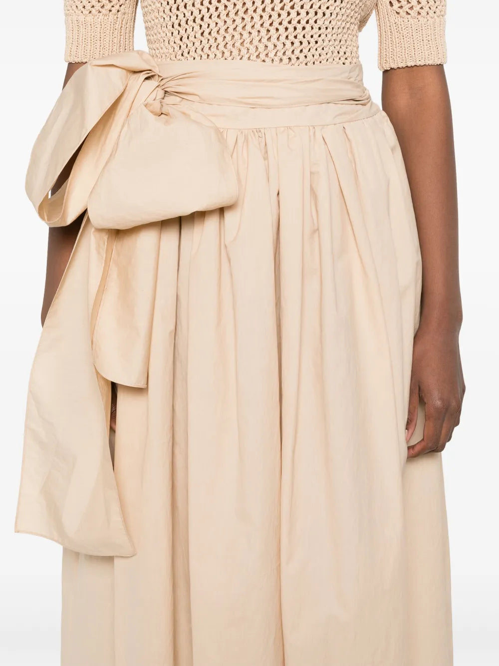 pleated midi skirt