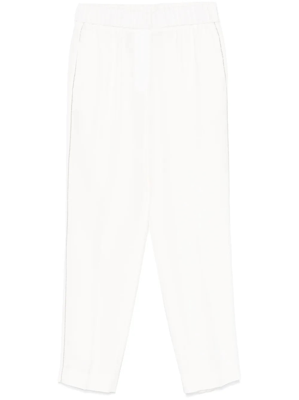 beaded trim-detail trousers