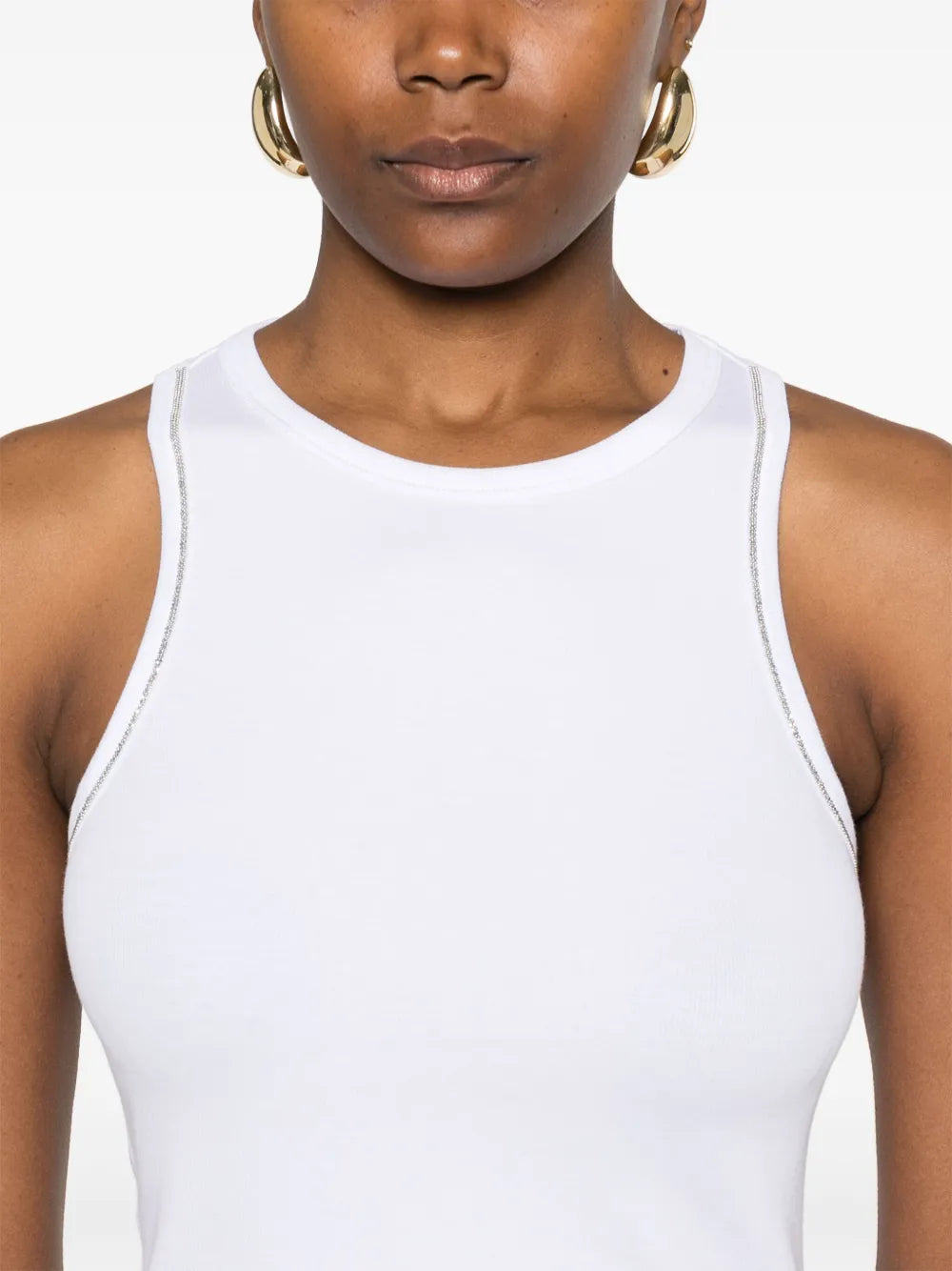 beaded trim-detail top